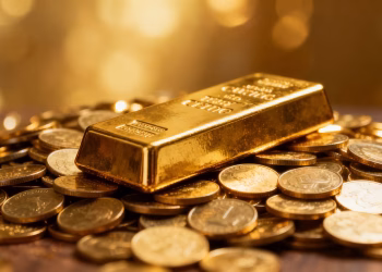 Lingot d'or et pièces d'or