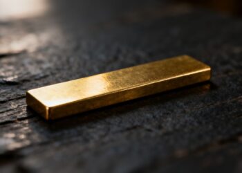 Lingot d'or sur fond sombre