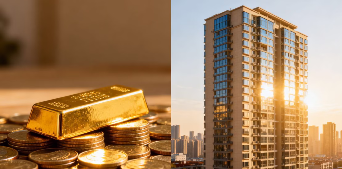 Or et immobilier, symboles d'investissement face à l'inflation.