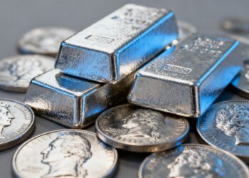 Pièces et lingots d'argent pour collectionneurs.