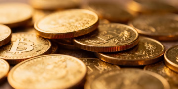 Colección de monedas de oro antiguas y modernas.