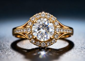 Ring aus 18-karätigem Gold mit brillanten Diamanten.