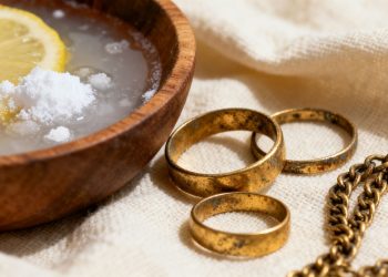 نظفي المجوهرات الذهبية الباهتة بشكل طبيعي باستخدام الليمون وبيكربونات الصوديوم.