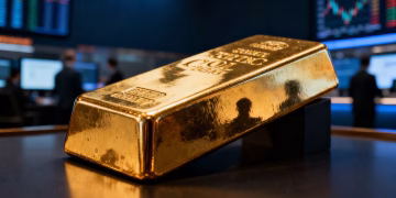 Lingot d'or avec des distorsions subtiles sur sa surface.