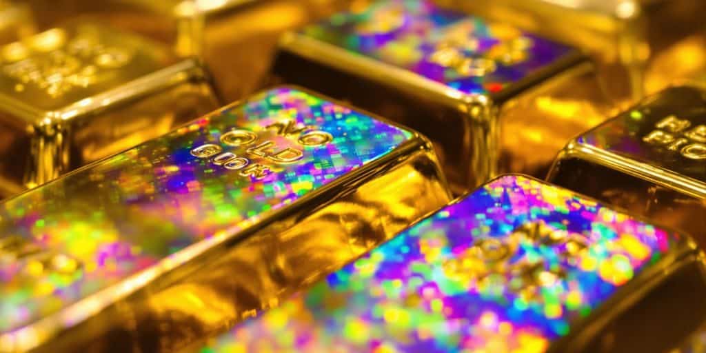 Lingots d'or avec hologramme