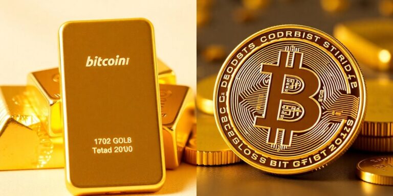 Comparaison du prix de l'or et du bitcoin