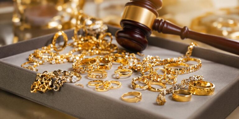Frais associés à la vente de bijoux en or aux enchères