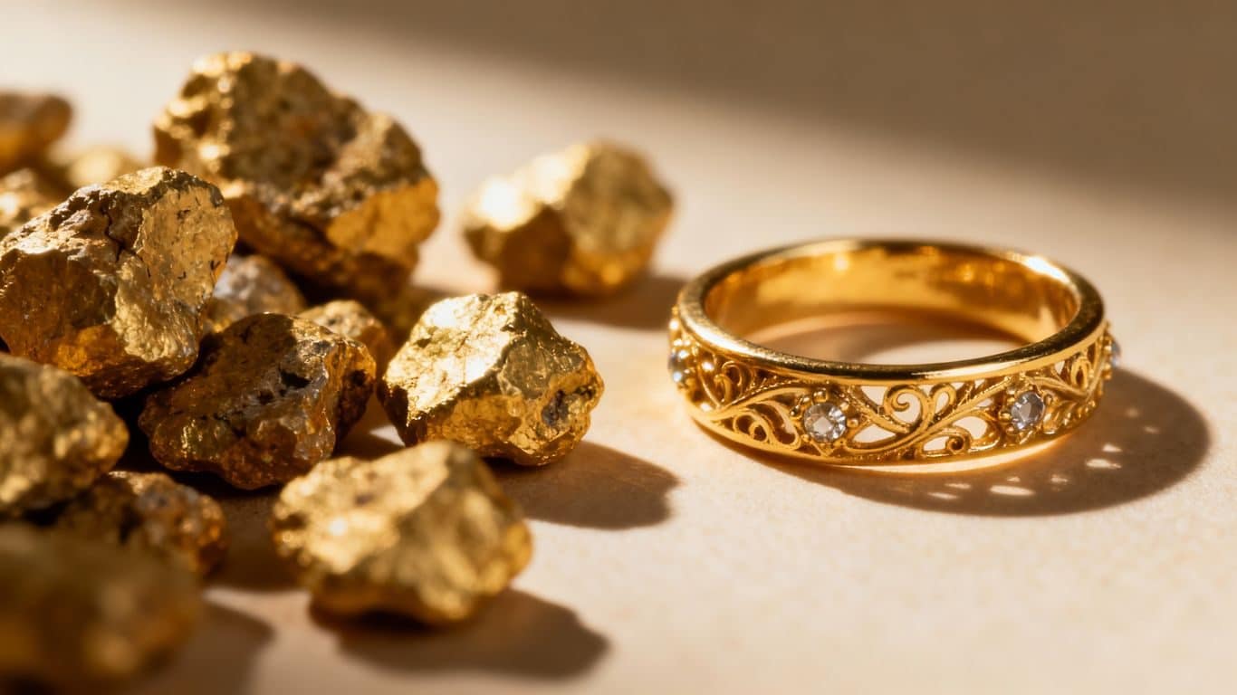 Étapes clés de la transformation de l'or brut en bijou fini