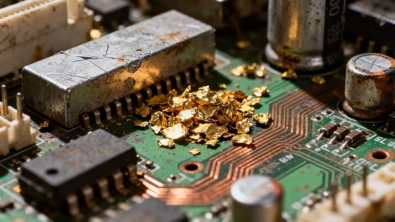 Processus de récupération de l'or à partir de déchets électroniques