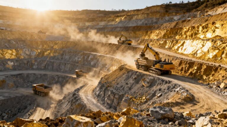 Technologies modernes dans les mines d'or