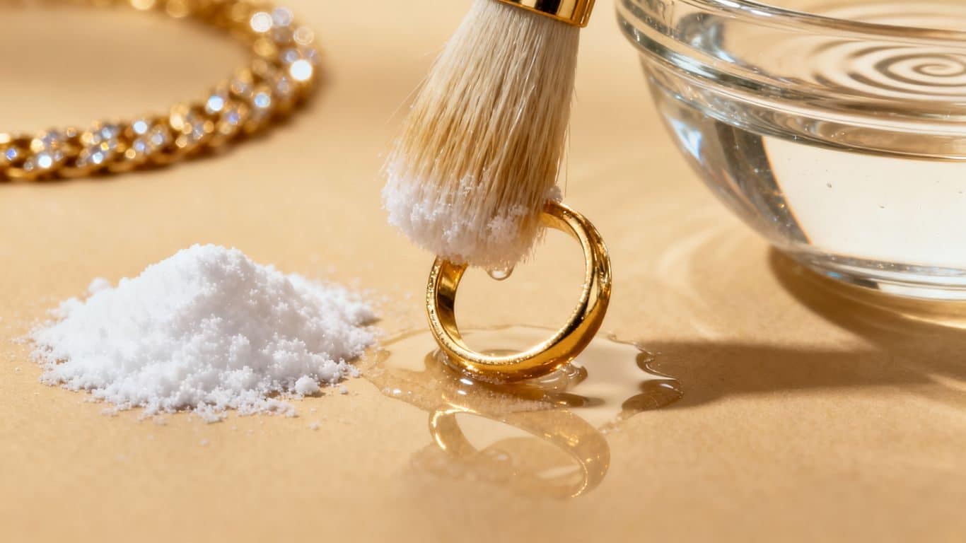 Nettoyer un bijou en or avec du bicarbonate de soude