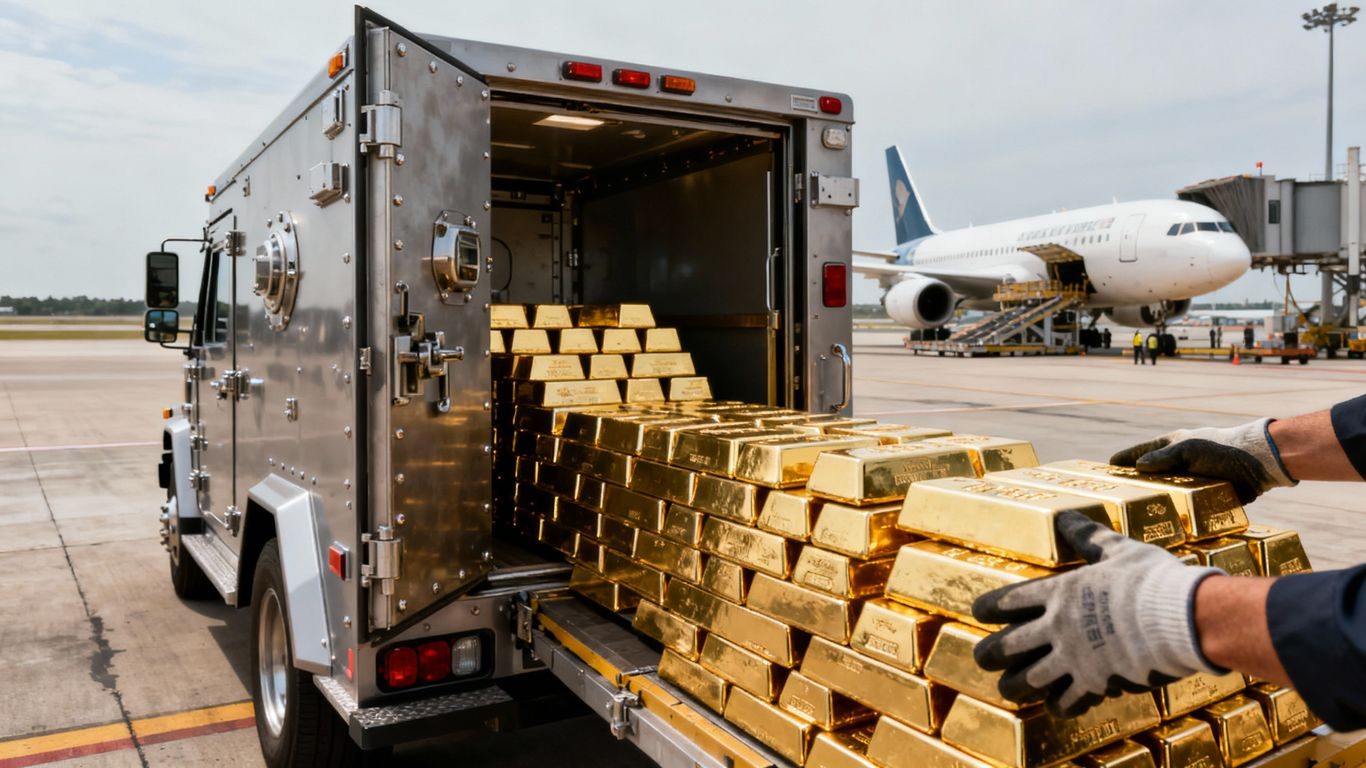 L'or est-il transporté à l'international