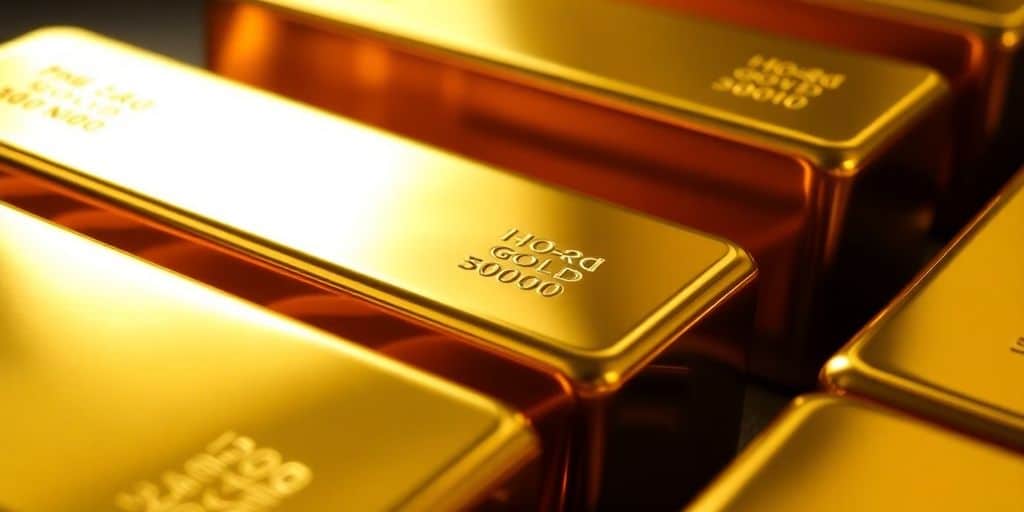 Succession de lingots d’or