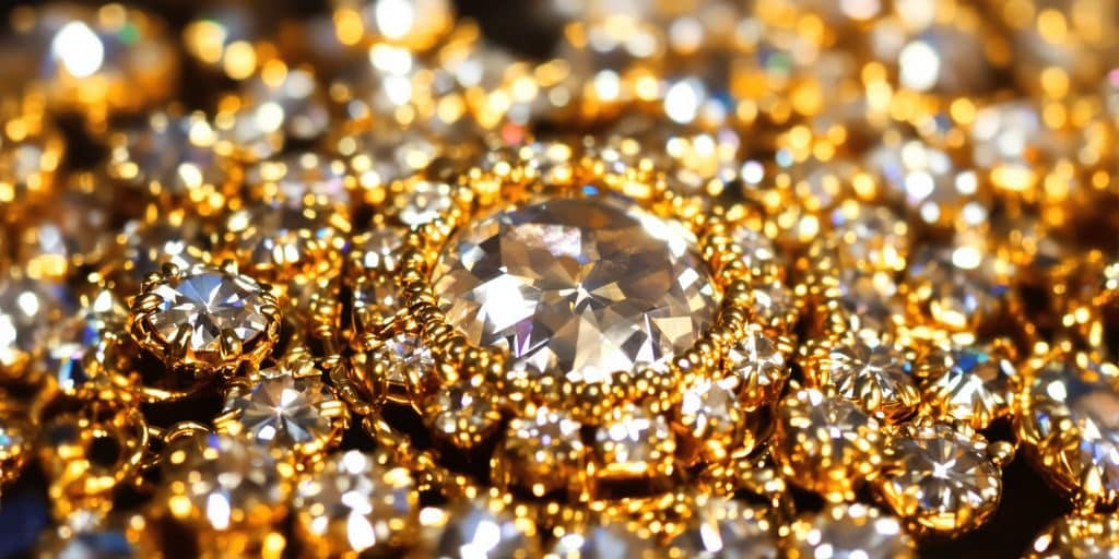 Les pierres précieuses sur les bijoux en or vintage