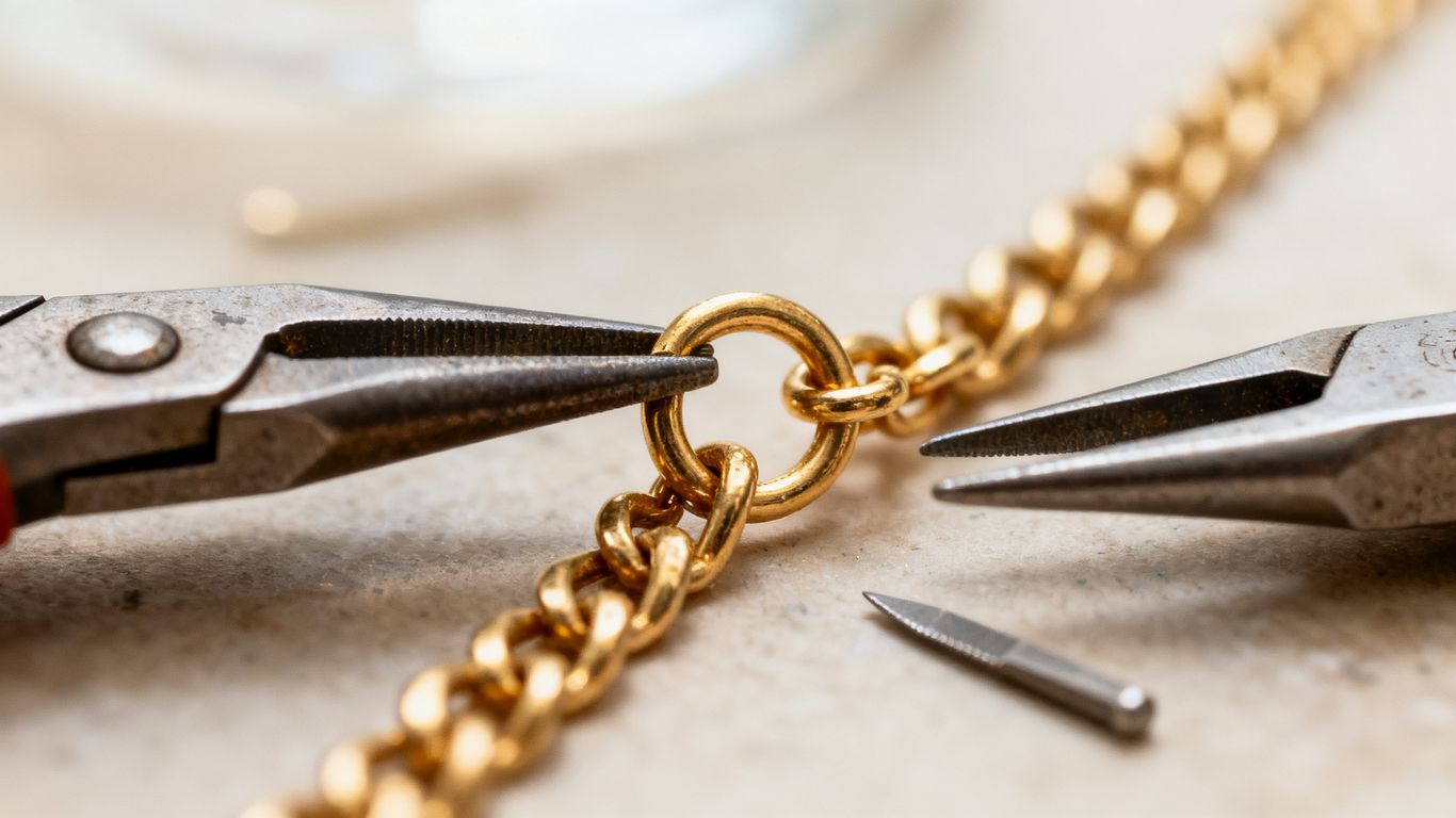 Réparer un fermoir de collier en or