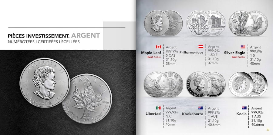 Once d’argent moderne