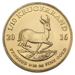 Krugerrand en Or - 3,11 g (1/10 Oz) - Afrique du Sud Face