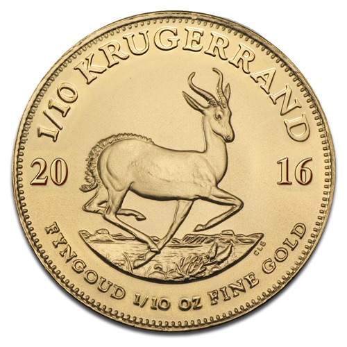 Krugerrand en Or - 3,11 g (1/10 Oz) - Afrique du Sud Face