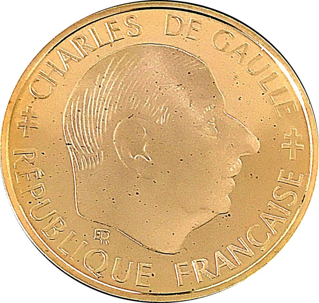 Avers 1 franc De Gaulle Or - - France — pièce en or