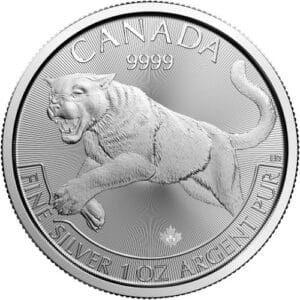 Cougar Pure Silver 999.9 en Argent - 31,1035 g (1 Oz) - Canada Face