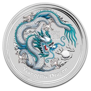 Lunar II Dragon Blanc ANA Exposition Spécial en Argent - 31,1 g (1 Oz) - Australie Pile