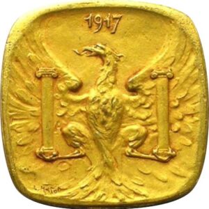 Avers 10 centimes - ville de Besançon [25] essai en laiton doré - 1917 - Commune de Besançon
 (Département du Doubs) — pièce en or