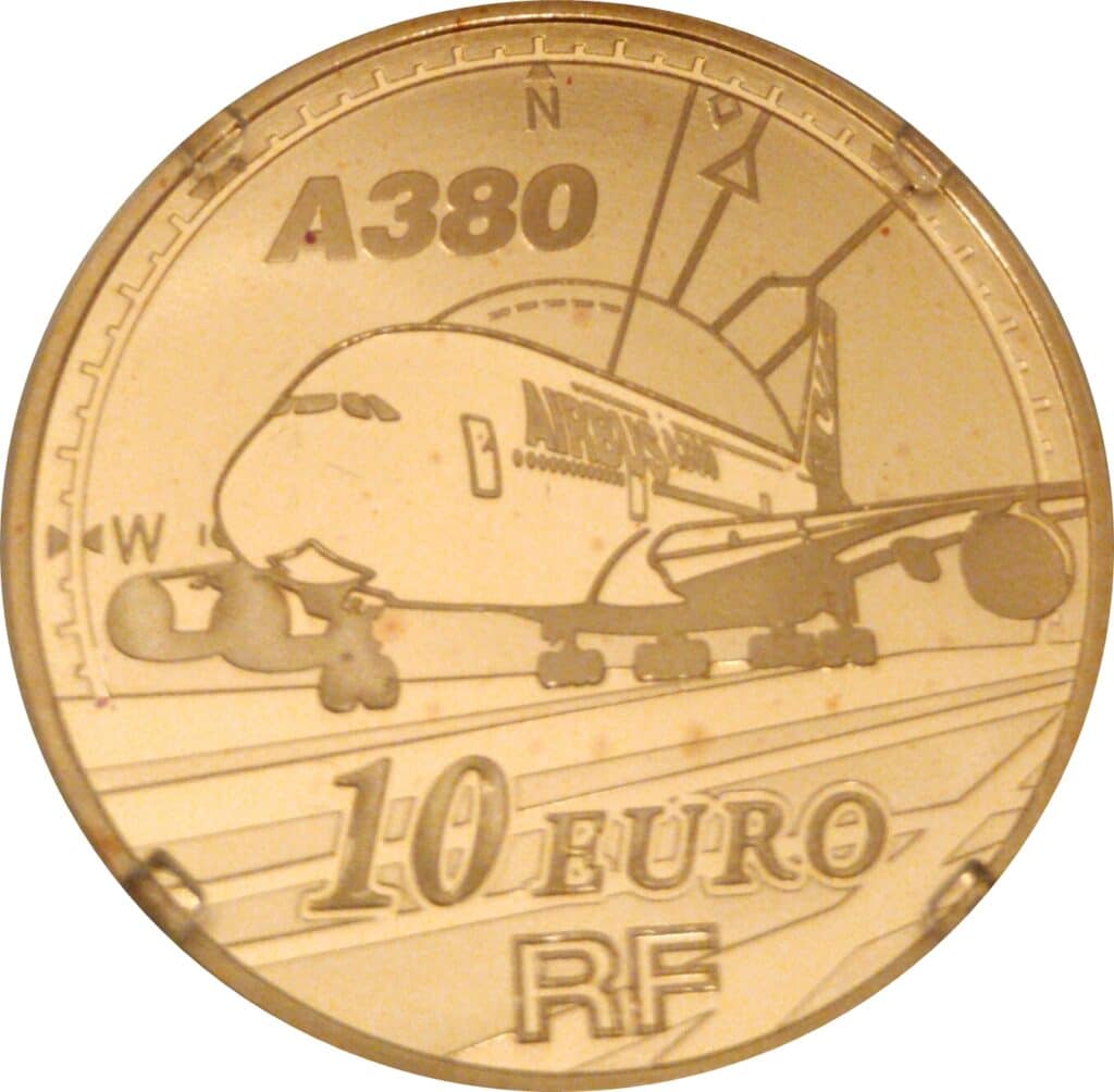 Avers 10 euros Airbus A380 - - France — pièce en or