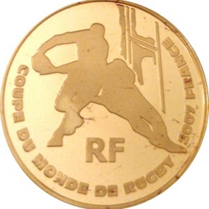 Avers 10 euros Coupe du monde de rugby 2007 - - — pièce en or