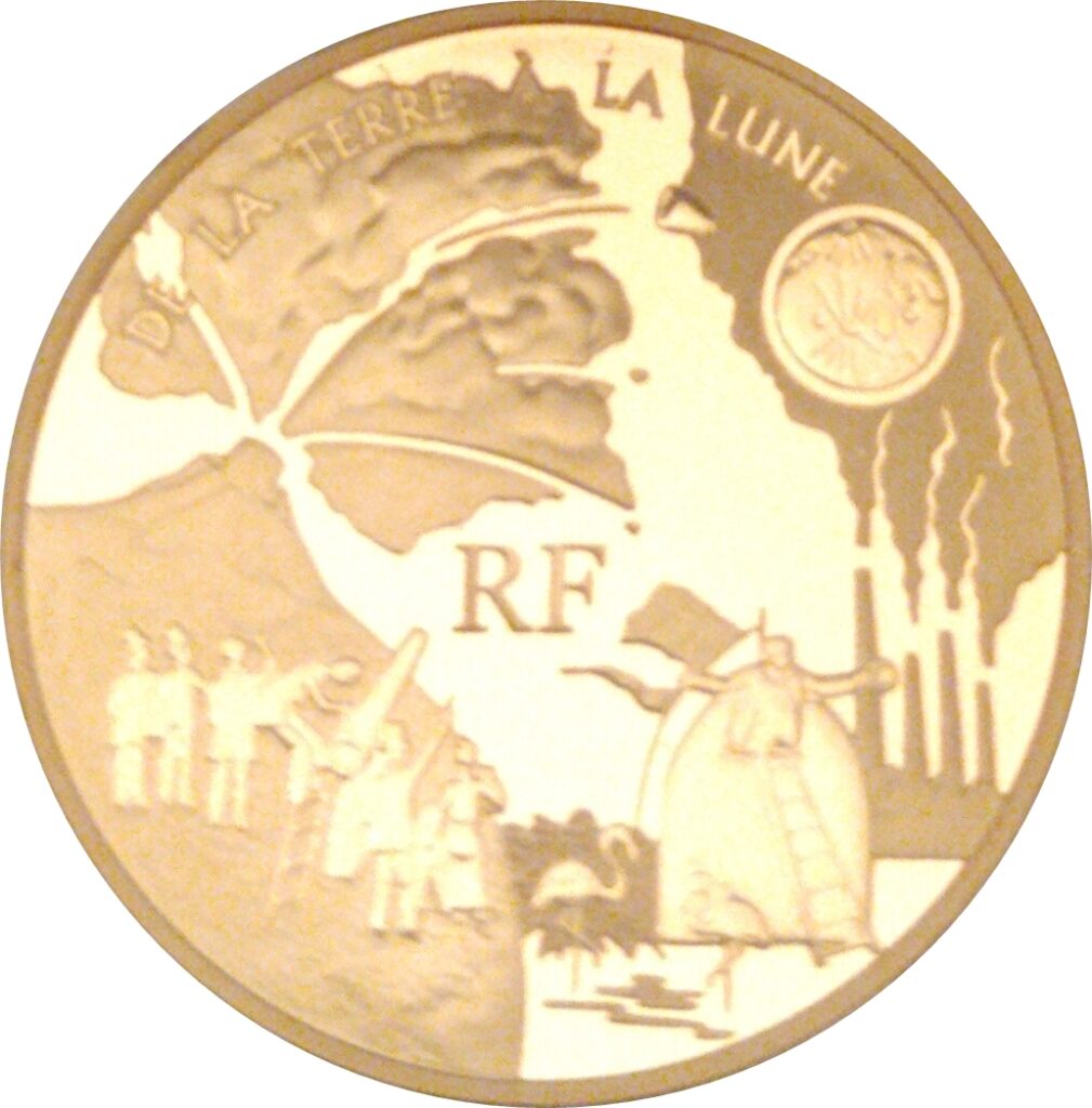 Avers 10 euros De la Terre à la Lune - - France — pièce en or