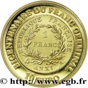Avers 10 euros Franc Germinal - - — pièce en or