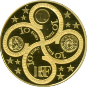 Avers 10 euros Introduction de l'euro 1 an - - France — pièce en or