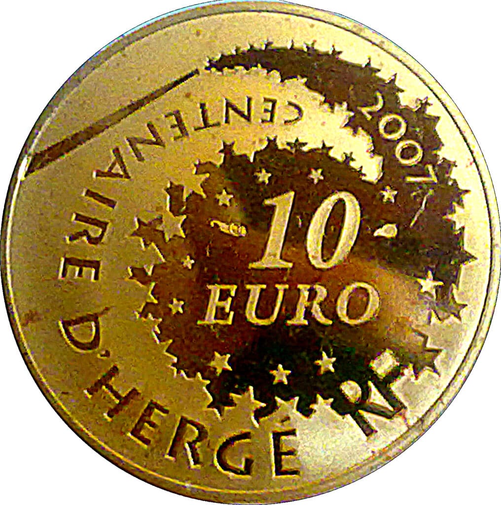 Avers 10 euros Tintin - - France — pièce en or
