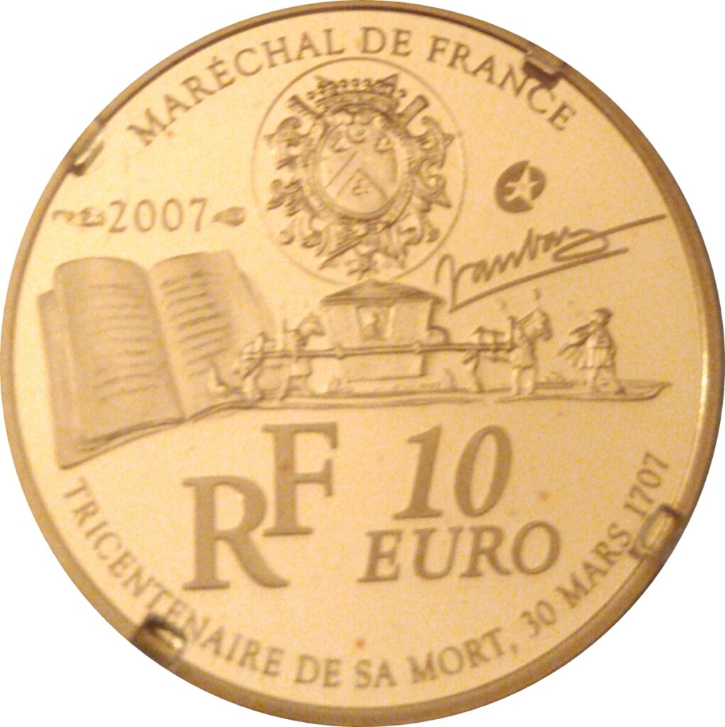 Avers 10 euros Vauban - - — pièce en or
