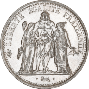 Avers de la pièce de 10 francs Hercule en argent