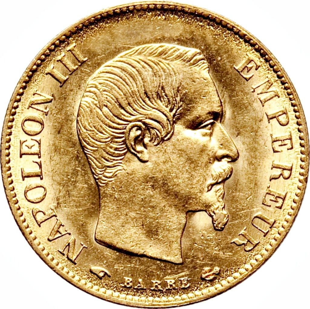 Avers 10 francs - Napoléon III Tête nue, petit module - - France — pièce en or
