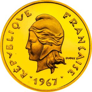 Avers 10 francs Piéfort or - - Nouvelle-Calédonie
 (France d'outre-mer) — pièce en or