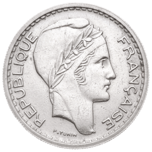 Avers de la pièce de 10 francs Turin en argent