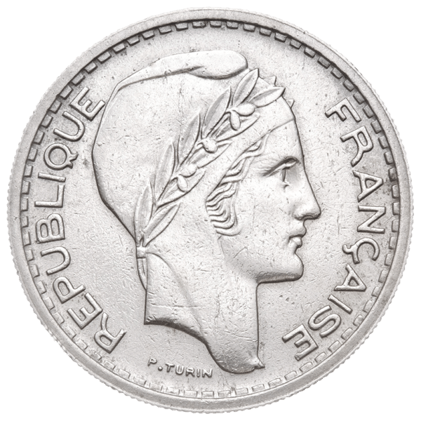 Avers de la pièce de 10 francs Turin en argent