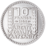 Revers de la pièce : 10 Francs Turin - Argent - 1929 à 1939