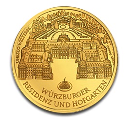 100 Euro Allemagne UNESCO Patrimoine Mondial Wuerzburg en Or - 15,5517 g - Allemagne Face
