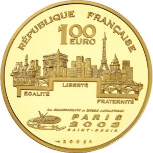 Avers 100 euros Courir - - — pièce en or