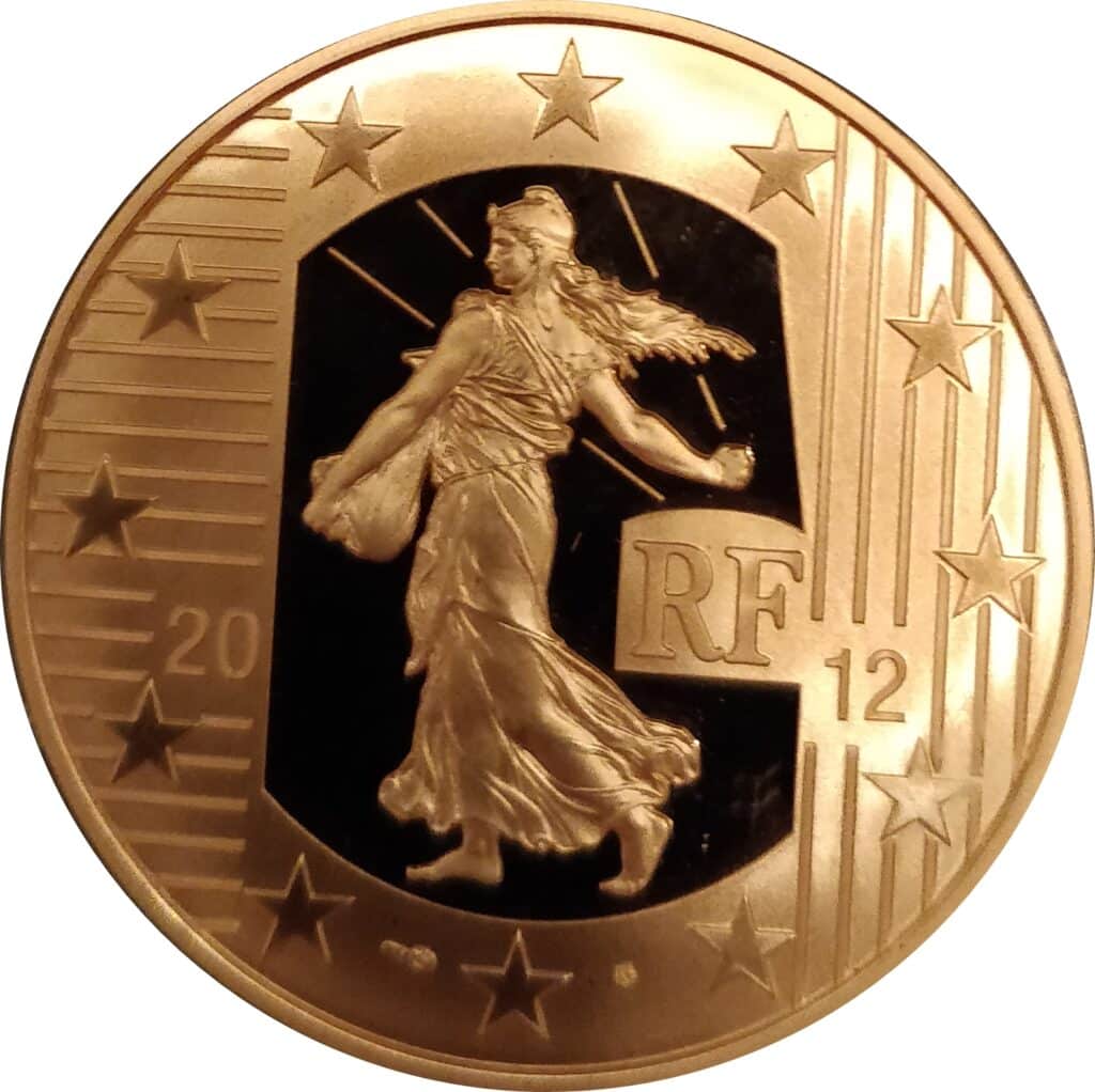 Avers 100 euros Introduction de l'euro 10 ans - - France — pièce en or