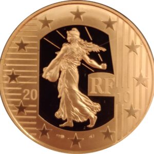 Avers 100 euros Nouveau franc - - France — pièce en or
