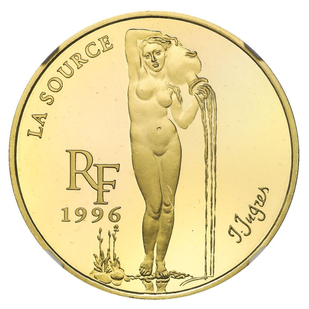 Avers 100 Francs / 15 Euro Raphael Jean A.D. Ingres - La Source - - France — pièce en or
