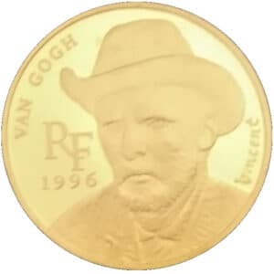 Avers 100 francs / 15 euros Vincent VAN GOGH - Autoportrait - - France — pièce en or