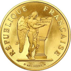 Avers 100 francs Droits de l'homme or - - France — pièce en or