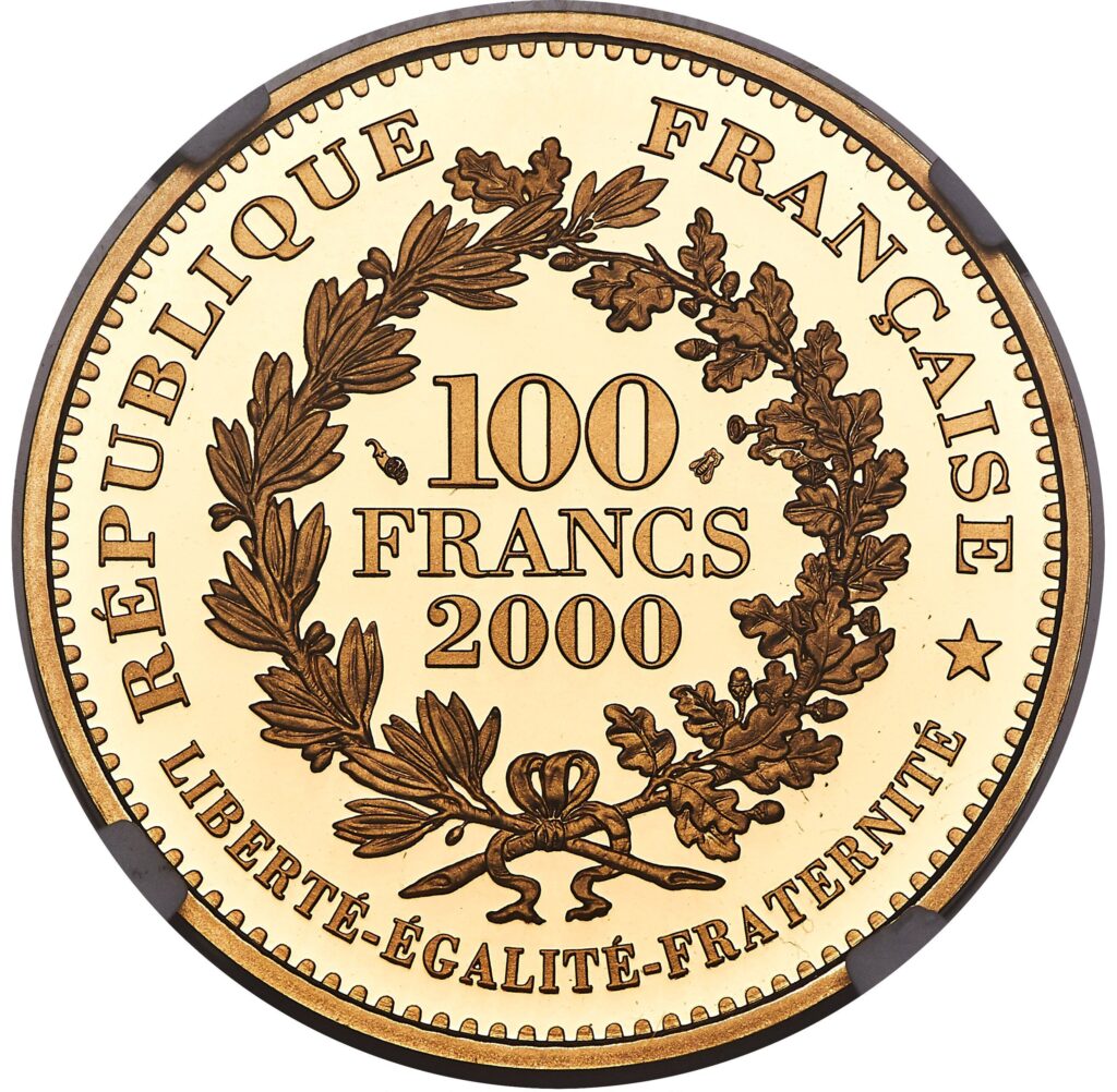 Avers 100 francs Marianne de Chaplain - - France — pièce en or