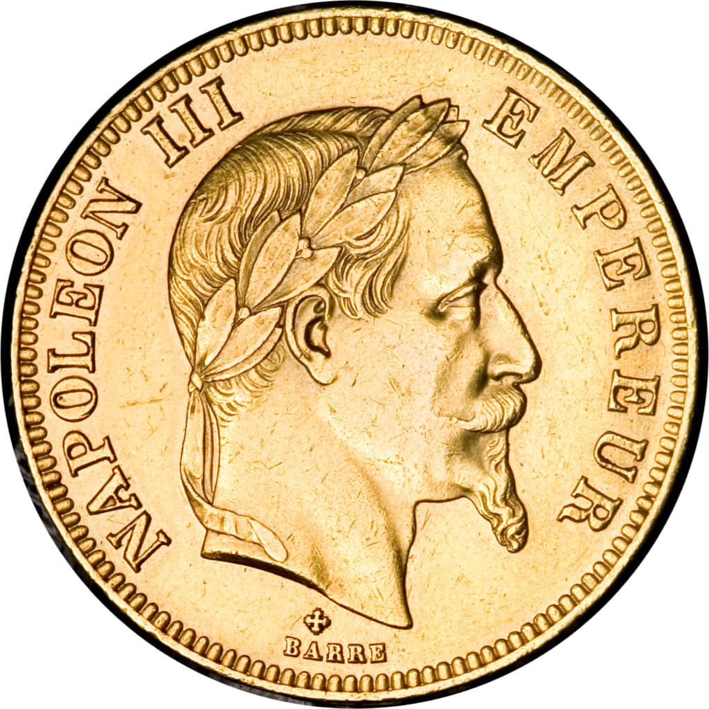 Avers 100 francs Napoléon III Tête laurée - - France — pièce en or