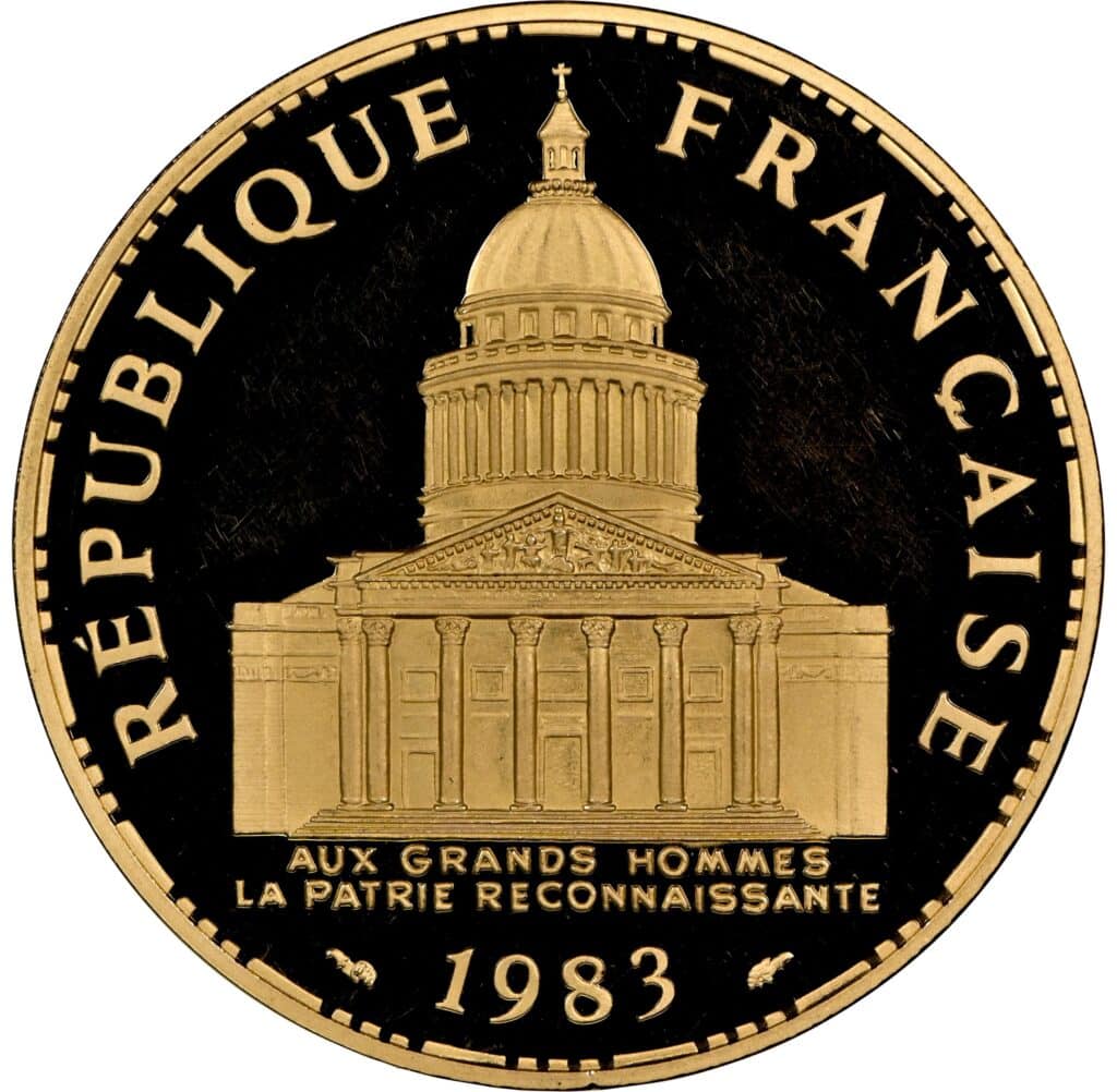 Avers 100 francs Panthéon piéfort or - - France — pièce en or