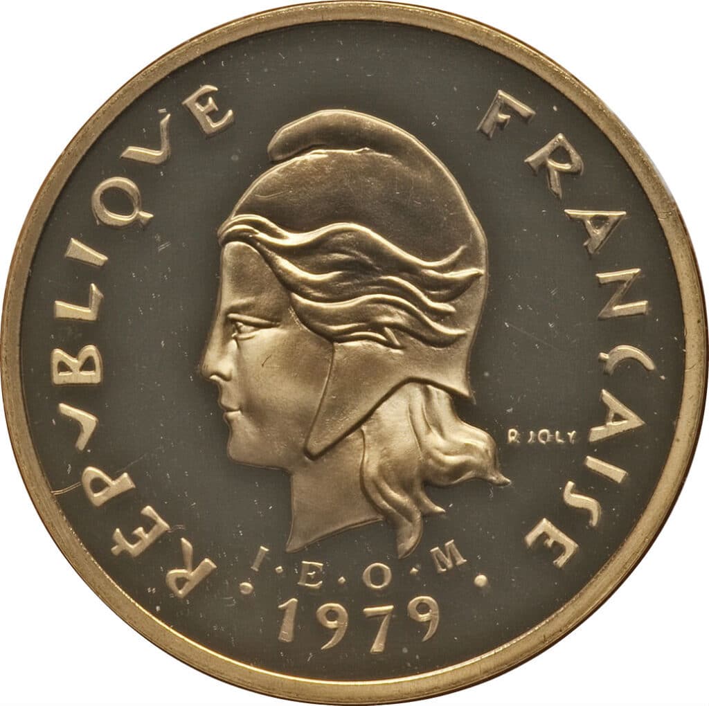 Avers 100 francs Piéfort or - - Polynésie française ›
 Polynésie française (1957-présent) — pièce en or